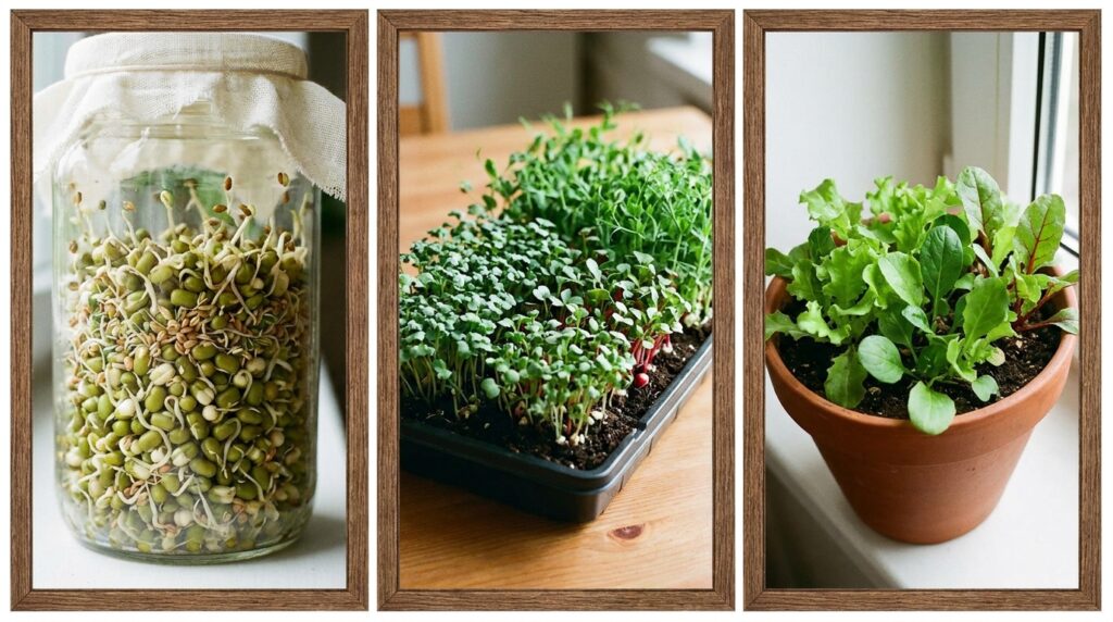 Microgreen en distintos estados